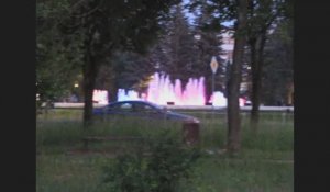 Пущино, фонтан, вечер