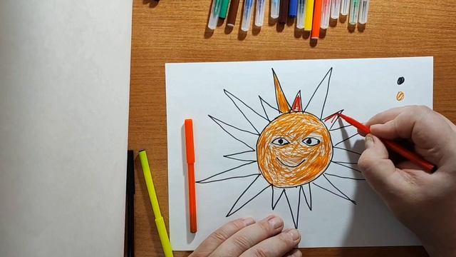 Раз Для детей Рисуем раскрашиваем Солнце Рисунки развивающие познавательные для малышей