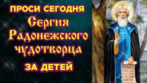 Проси сегодня Сергия Радонежского Чудотворца за детей о даровании мудрости и защите от врагов
