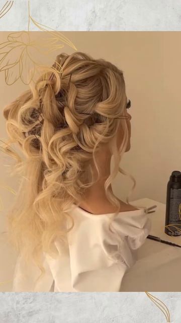 Греческая коса на основе локонов | Свадебная прическа смотреть онлайн