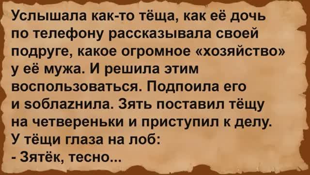 Как тёща воспользовалась зятем. Сборник анекдотов