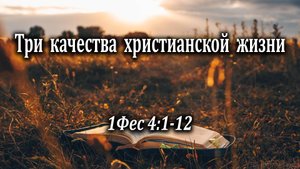 30.07.2023 "Три качества христианской жизни" 1Фес 4:1-12 Левшин Степан