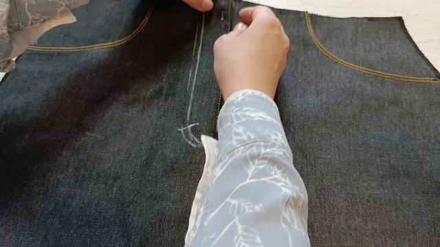 МК Пошив джинсовой юбки. Часть 12