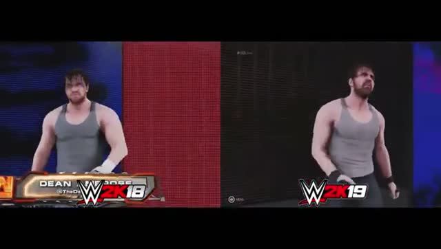 WWE 2K19 Dean Ambrose в Wwe 2k18 и Wwe 2k19 сравнение