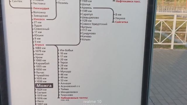 Схема движения поездов от станции Можга