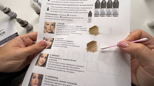 Пигменты для перманентного макияжа SL COLOR минеральные для бровей