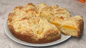 ПИРОГ  с консервированными персиками к ЧАЮ. Очень ВКУСНО и ПРОСТО.