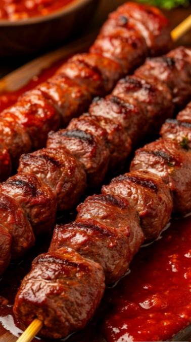 Шашлык из говядины на мангале