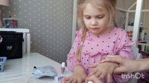 Детский лак для ногтей Aisxcoco 🎀 Смотри как наносить! Безопасно, весело, с блестками! Арт. 1631160