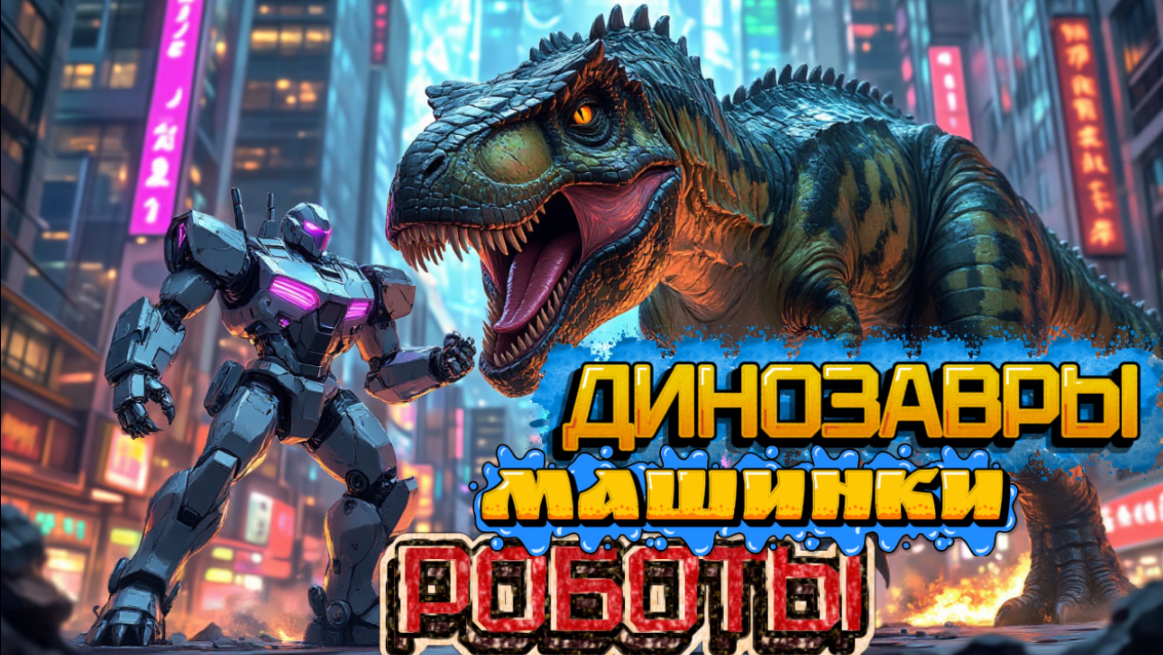 Машинки Динозавры Роботы , мультфильмы про машинки для детей
