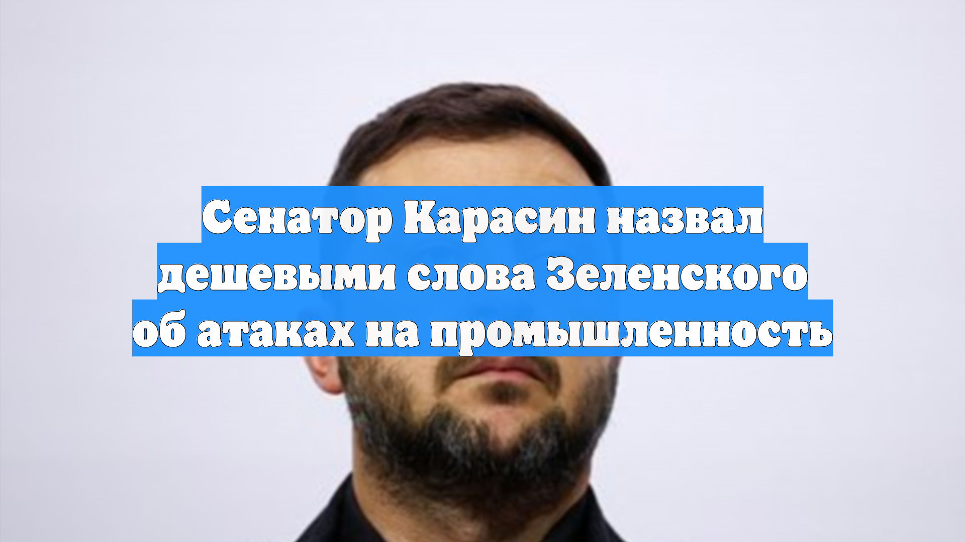 Сенатор Карасин назвал дешевыми слова Зеленского об атаках на промышленность