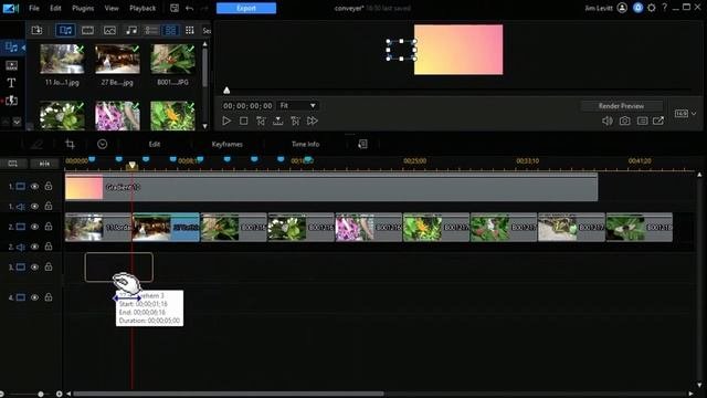 PowerDirector 21...- Как упорядочить перемещение серии изображений в слайд-шоу
