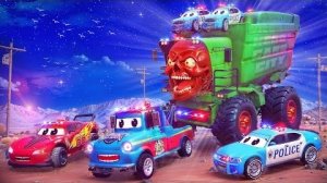 Грузовик-сборщик черепов в ярости! 💀🚛 | Полицейские машины спешат спасти город в захватывающей спа