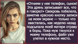 ИСТОРИИ ИЗ ЖИЗНИ/Свекровь побелела, когда увидела, что я снимаю на телефон/Рассказ жизненный