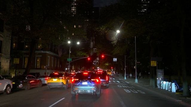 Нью-Йорк, 4K - поездка на закате солнца - США