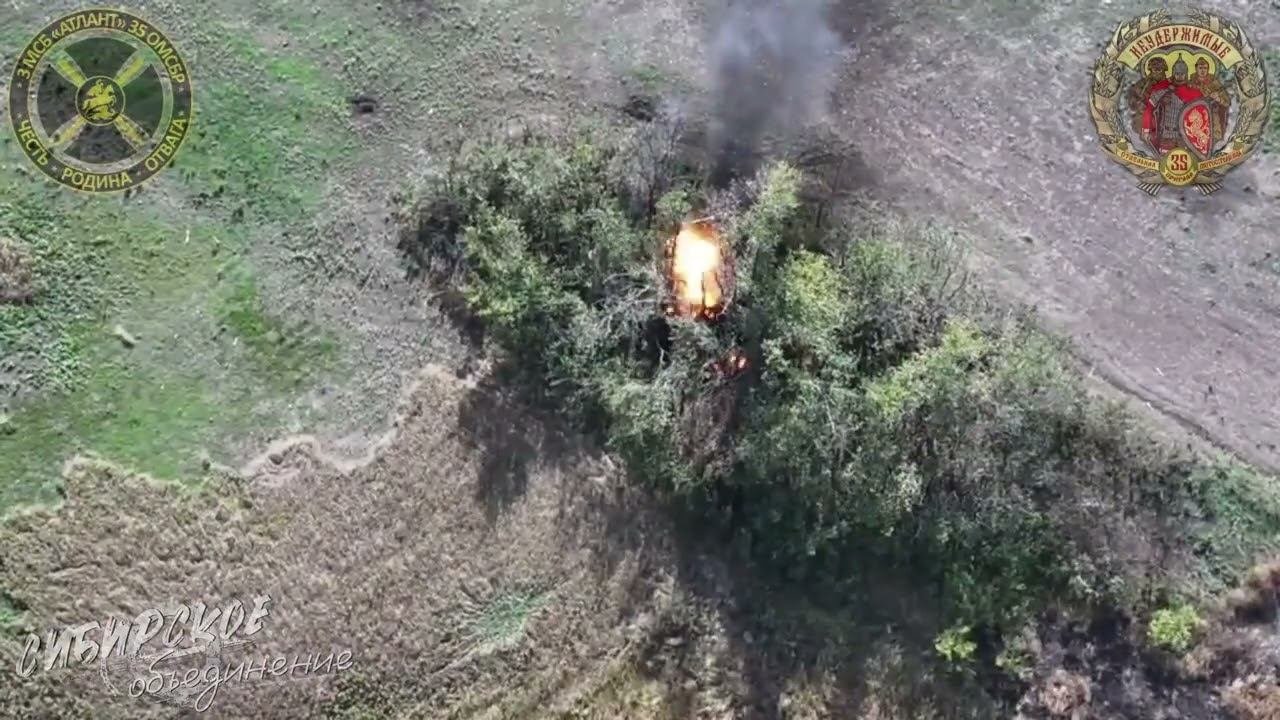 Кадры огневого поражения объектов противника военнослужащими бригады «Неудержимые»