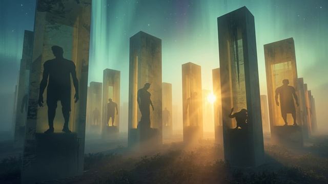 Valley Of Sleeping Giants 🌄 2-Hour Ethereal Ambience ｜ Transparent Pillars ｜ Pale Aurora ｜ Dci-Fi
