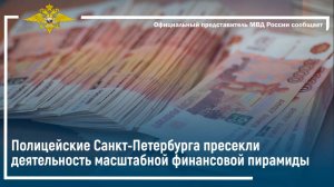 Полицейские Санкт-Петербурга пресекли деятельность масштабной финансовой пирамиды