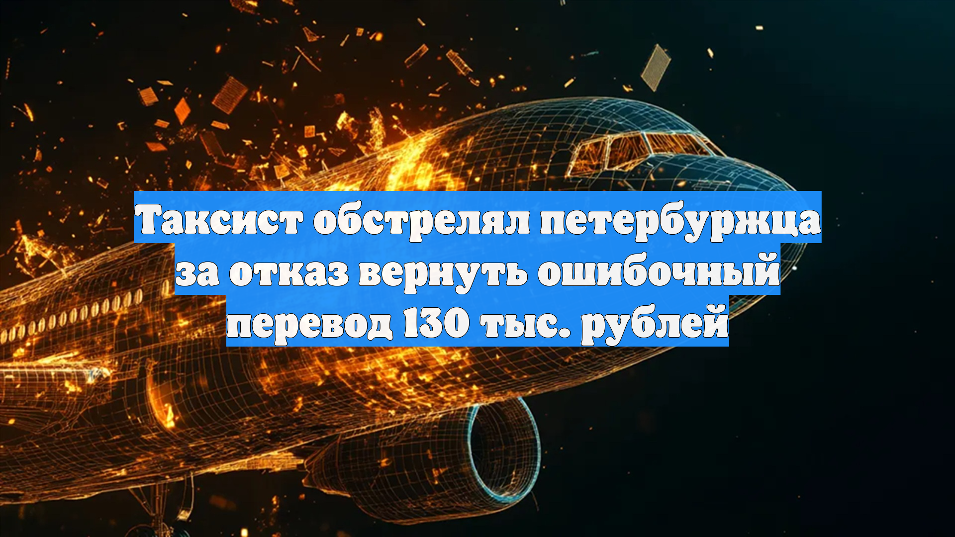 Таксист обстрелял петербуржца за отказ вернуть ошибочный перевод 130 тыс. рублей