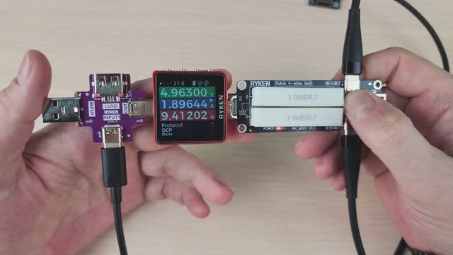 RYKEN RK_M001 комплект для тестирования USB кабелей на сопротивление при помощи USB тестеров