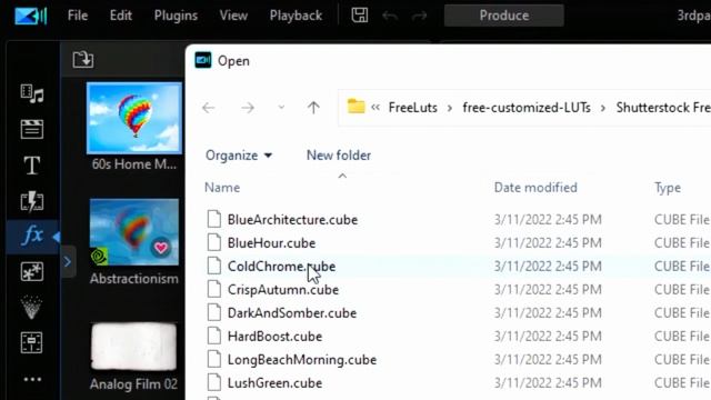 PowerDirector 20...- Работа с LUT сторонних производителей