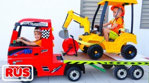 Дети играют и катаются на детских машинках! Сборник видео для детей от Влада и Ники!