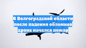 В Волгоградской области после падения обломков дрона начался пожар