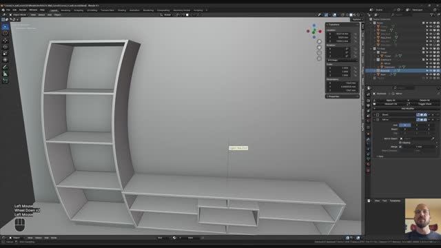 Создание модной телевизионной стенки изогнутых форм в Blender - Часть 2