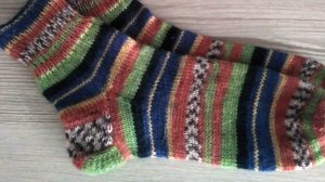 Вяжем  тёплые носки с прямой укреплённой пяткой.