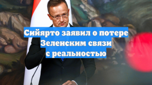 Сийярто заявил о потере Зеленским связи с реальностью