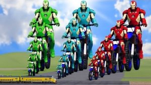 Большой и маленький: Красный Железный человек против Зеленого Железного человека против синего Желез