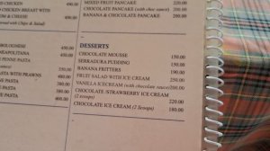 Цены на питание в шеке Гоа Индия Кандолим 2025