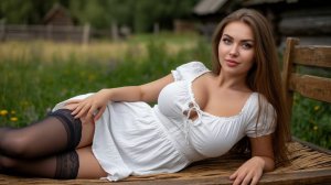 Стройные ножки Короткий сарафан ДЕревенская красотка