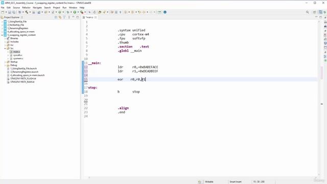 Section 3- Assembler Rules and Directives, Lecture 19- Programming - Swapping Register Content