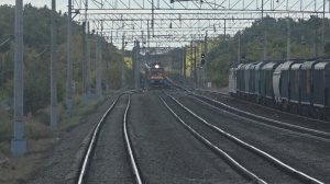 из окна поезда | ЭП20-063 с поездом №101 Адлер–Москва | Перевальская Ювс