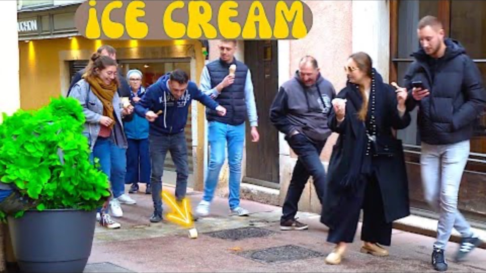 MOMENTS SHE FELL (HER ICE CREAM) Caught On Camera  Bushman Prank