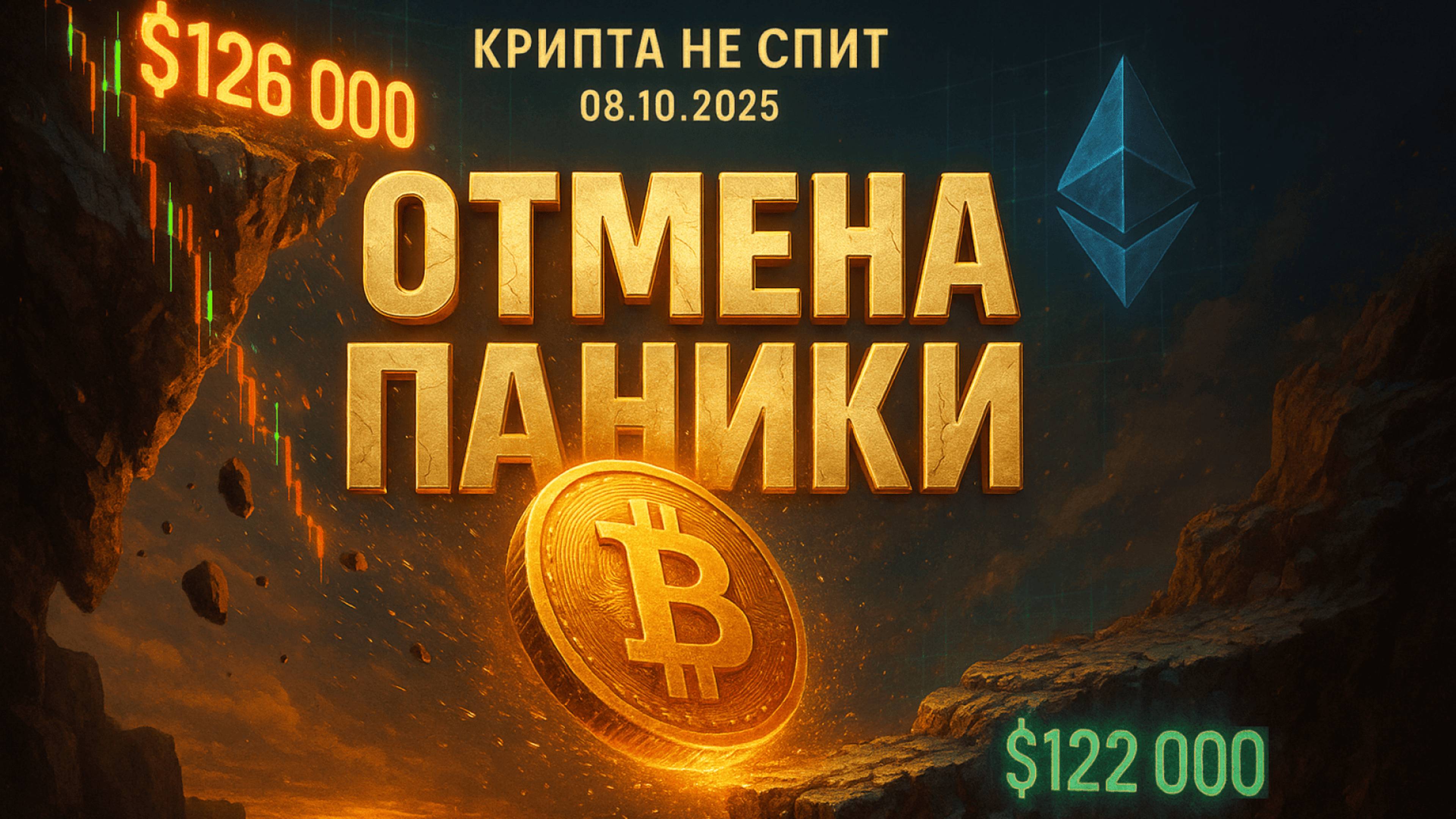 КРИПТА НЕ СПИТ 08.10.2025 | БИТКОИН ДЕРЖИТСЯ | ЭФИРИУМ КОНЧАЕТСЯ НА БИРЖАХ | СТЕЙБЛКОИНЫ В БАНКАХ