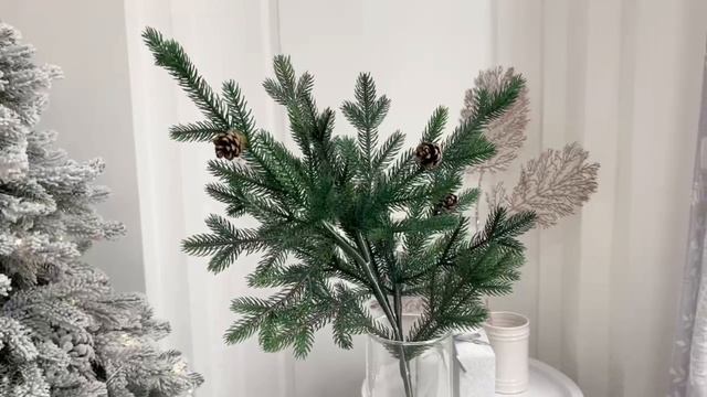 ХВОЙНАЯ ВЕТКА с шишками, 100% литая хвоя, 60 см, В360-2