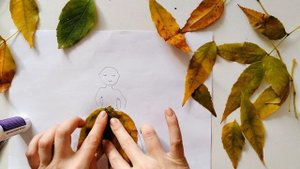 Поделка из осенних листьев для детей