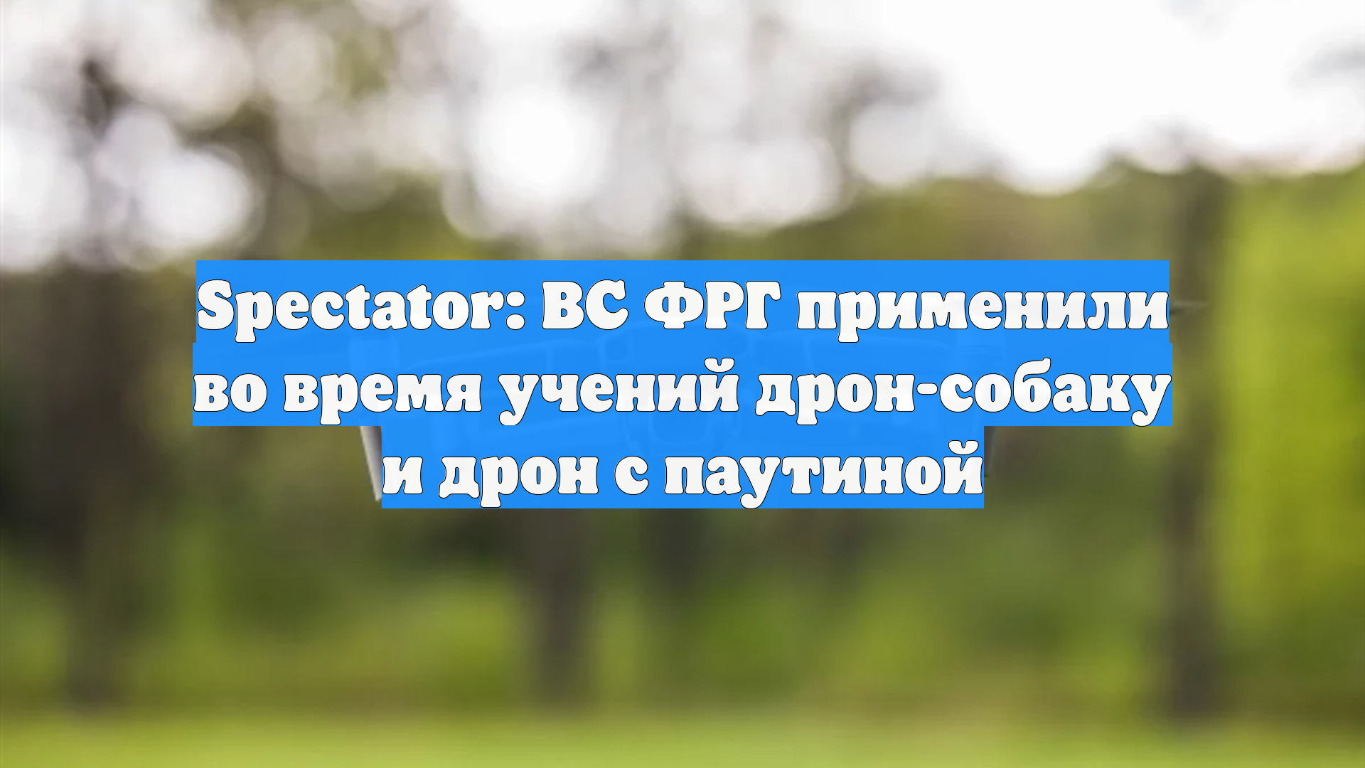 Spectator: ВС ФРГ применили во время учений дрон-собаку и дрон с паутиной
