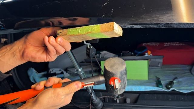 Ремонт необычных вмятин на крышке багажника Chery Tiggo 7 Pro Max