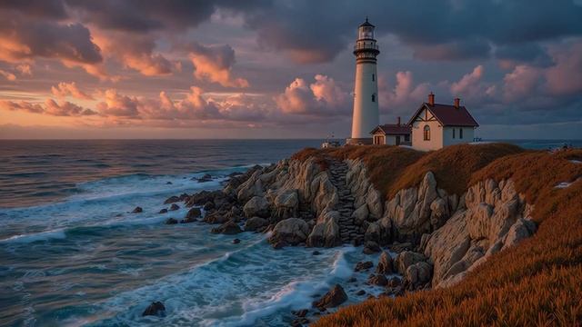 Calm Music For Deep Ocean Chillout ｜ Relaxing Lighthouse Waves & Coastal Serenity Loop