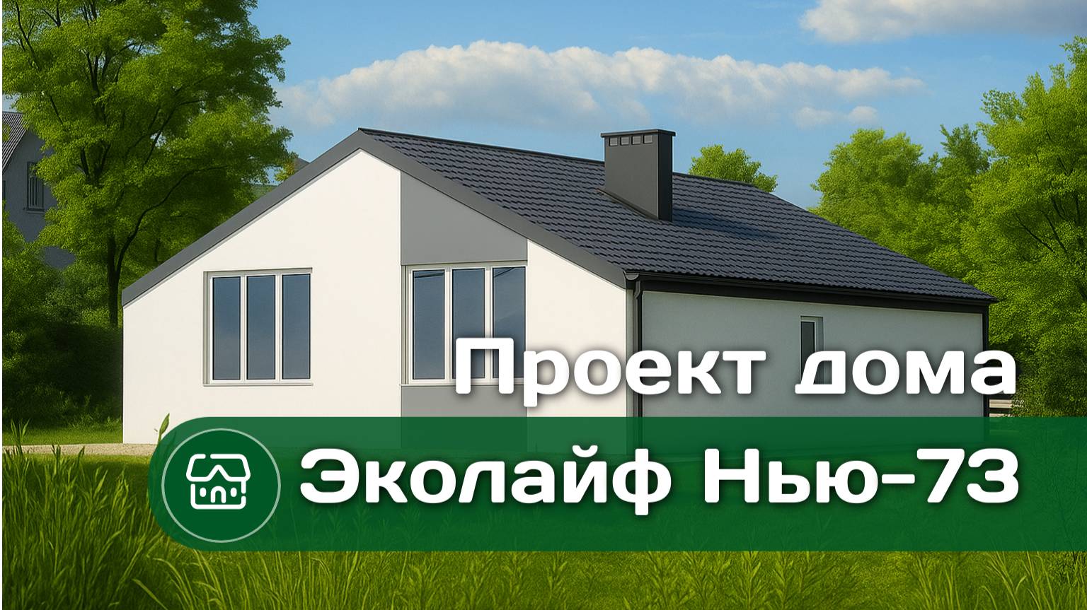 Одноэтажный дом по проекту Эколайф Нью 73
