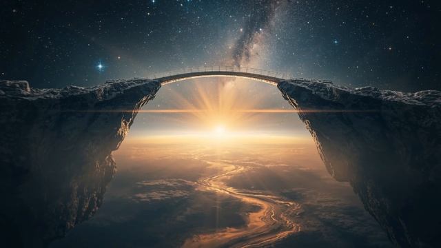 Bridge Across Broken Worlds 🌉 2-Hour Meditative Ambience ｜ Crystal Arch ｜ Galaxy Rivers ｜ Sci-Fi