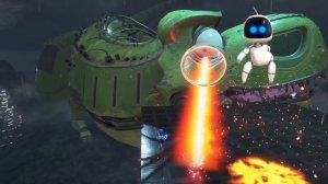 Робот Астро Бот сражается с тираннозавром. Astro Bot прохождение тираннозавра. Плестейшн 5