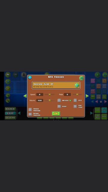 как зделать звук прыжка в geometry dash