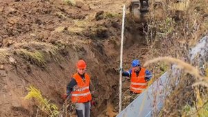 Продолжается капремонт водоводов питьевой воды вблизи деревни Лучинское в Подольске