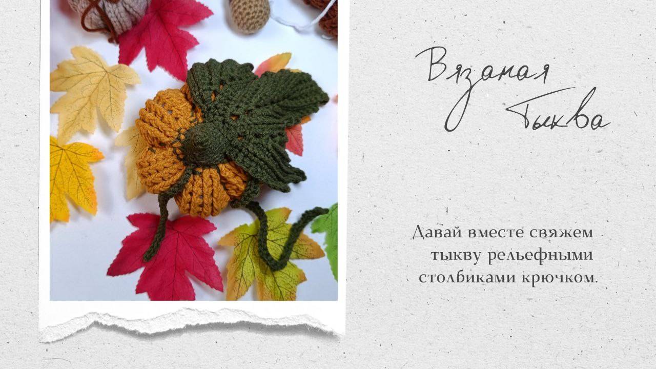 Вяжем тыкву рельефными столбиками с накидом