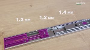 Шариковая направляющая полного выдвижения с доводчиком AQ SOFTSLIDE H45 (нагрузка 40 кг)