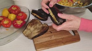 Баклажаны фаршированные капустой, квашеные
